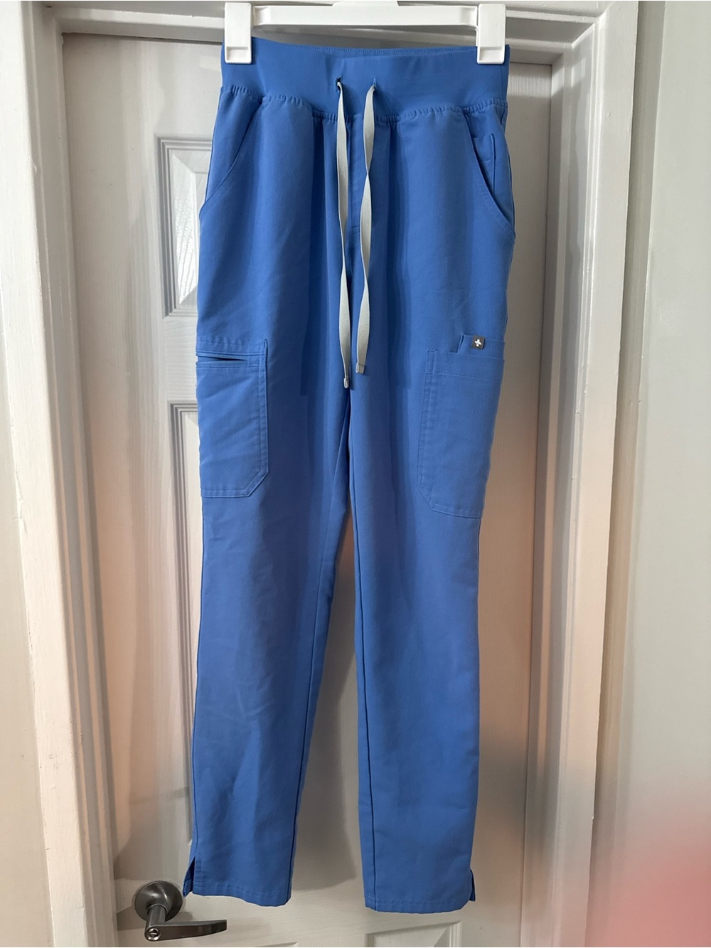 FIGS Yola Slim Scrub Pants in Ceil Blue
